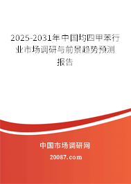2025-2031年中國(guó)均四甲苯行業(yè)市場(chǎng)調(diào)研與前景趨勢(shì)預(yù)測(cè)